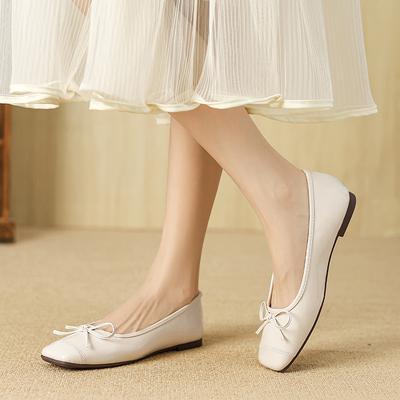 Huiliya kleiner duftender Wind Schleife Doudou Schuhe weiche Sohle neu Französisch Retro weiche Sohle flache Sohle einzelne Schuhe Damen W107-6