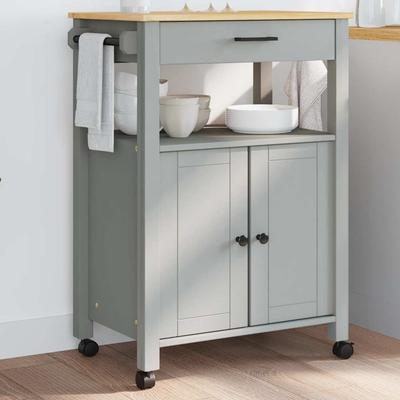 Vidaxl Monza Kitchen Trolley, 60X40X90 Cm, Solid Pine Wood