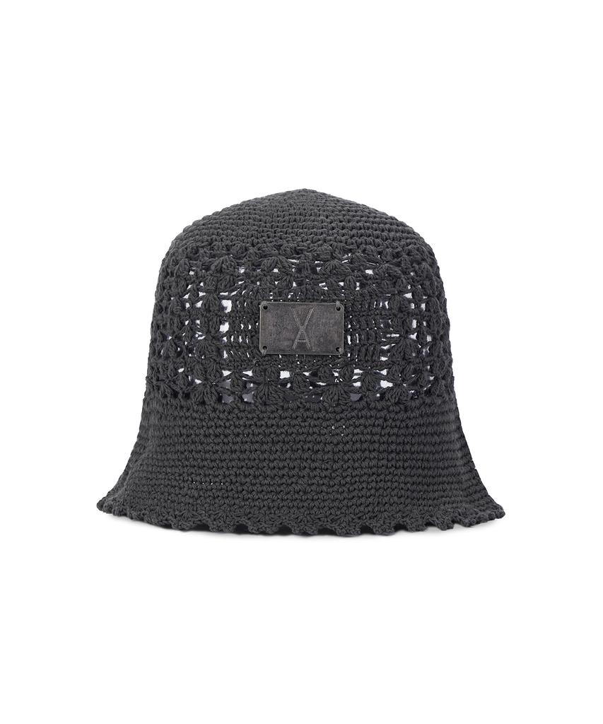 Bajal Va Plate Crochet Bucket Hat Gray