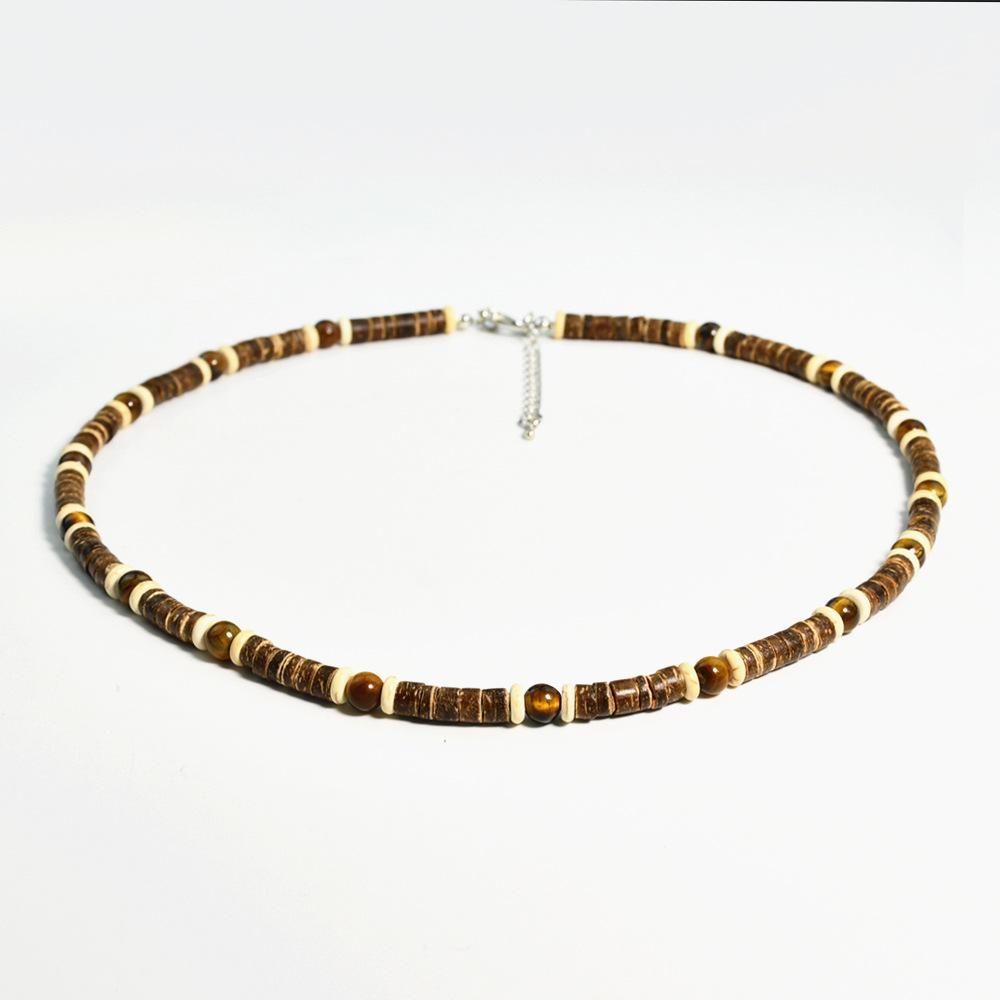 Türkis Holz Halskette Boho Strand Surfer Verstellbare Perlen Halsketten für Damen Herren Sommer Schmuck Geschenke