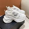 Thick-soled Pops Shoes Women's Summer Women's Mesh Breathable Women's Shoes Silver Heightening Casual Sports Shoes