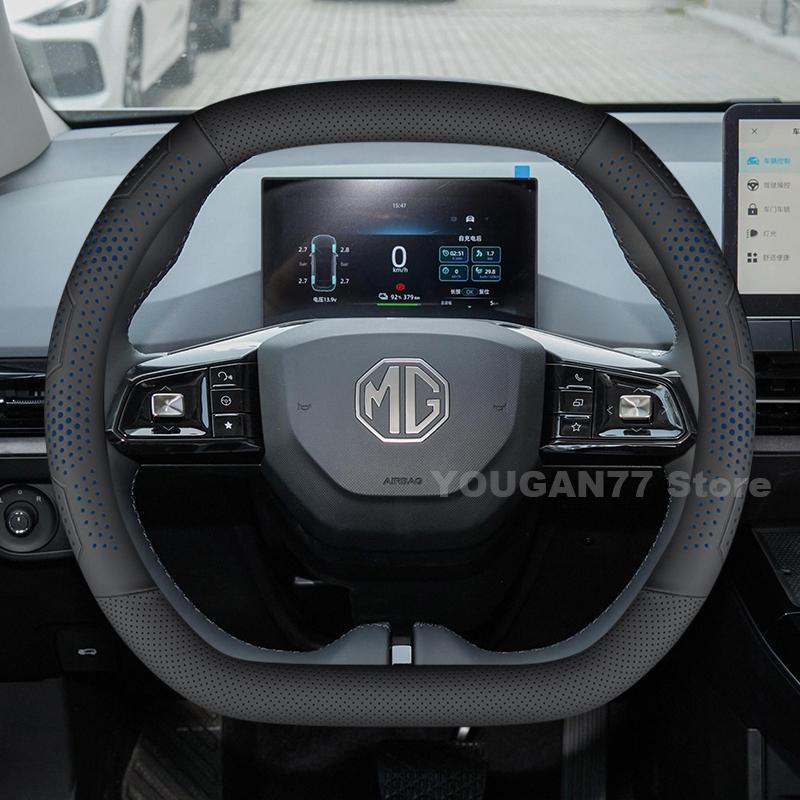 Leather Car Steering Wheel Cover For ALL NEW MG4 EV MG3 ZS Hybrid 2024 2025 Non-slip Auto interior MG ZS Hybrid Accessories 2025
