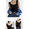 KISBINI Ribbed Tank Undershirt with Underarm Basic Summer Sleeveless Dark Gray and Size L Women's Top, Coverage, Square/V-Neck, Underwear, Wear,