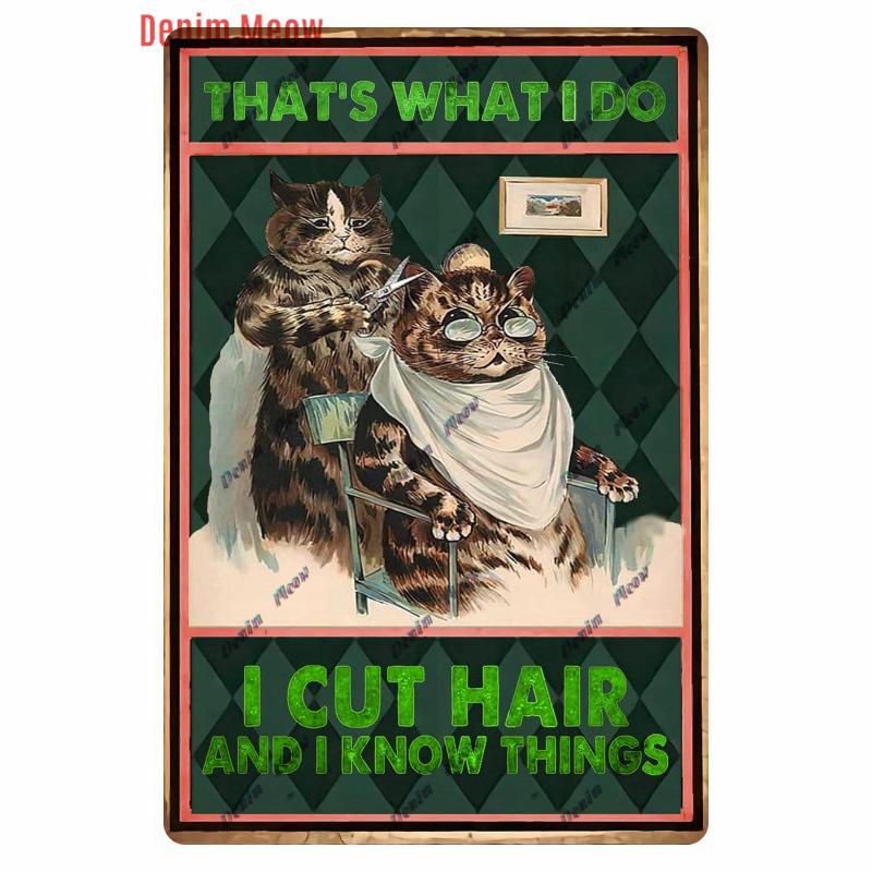 Vintage Hair Stylist Metal Tin Sign, Tattoo Artist Metal Poster, Retro Hairdressing Salon,  Room Wall Poster, Home Decor WY243
