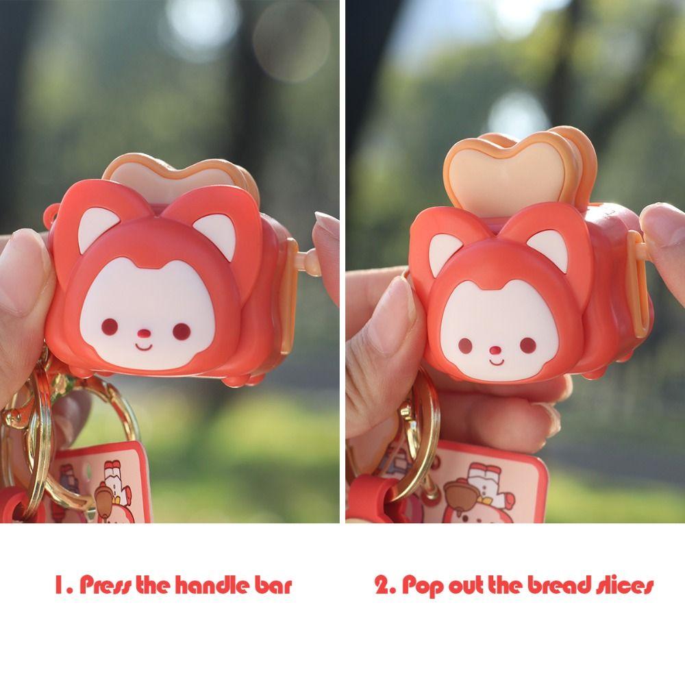 Exquisite Toaster Keychain Mini Cartoon Keychain Bag Accessories Animal Pendant  Couple