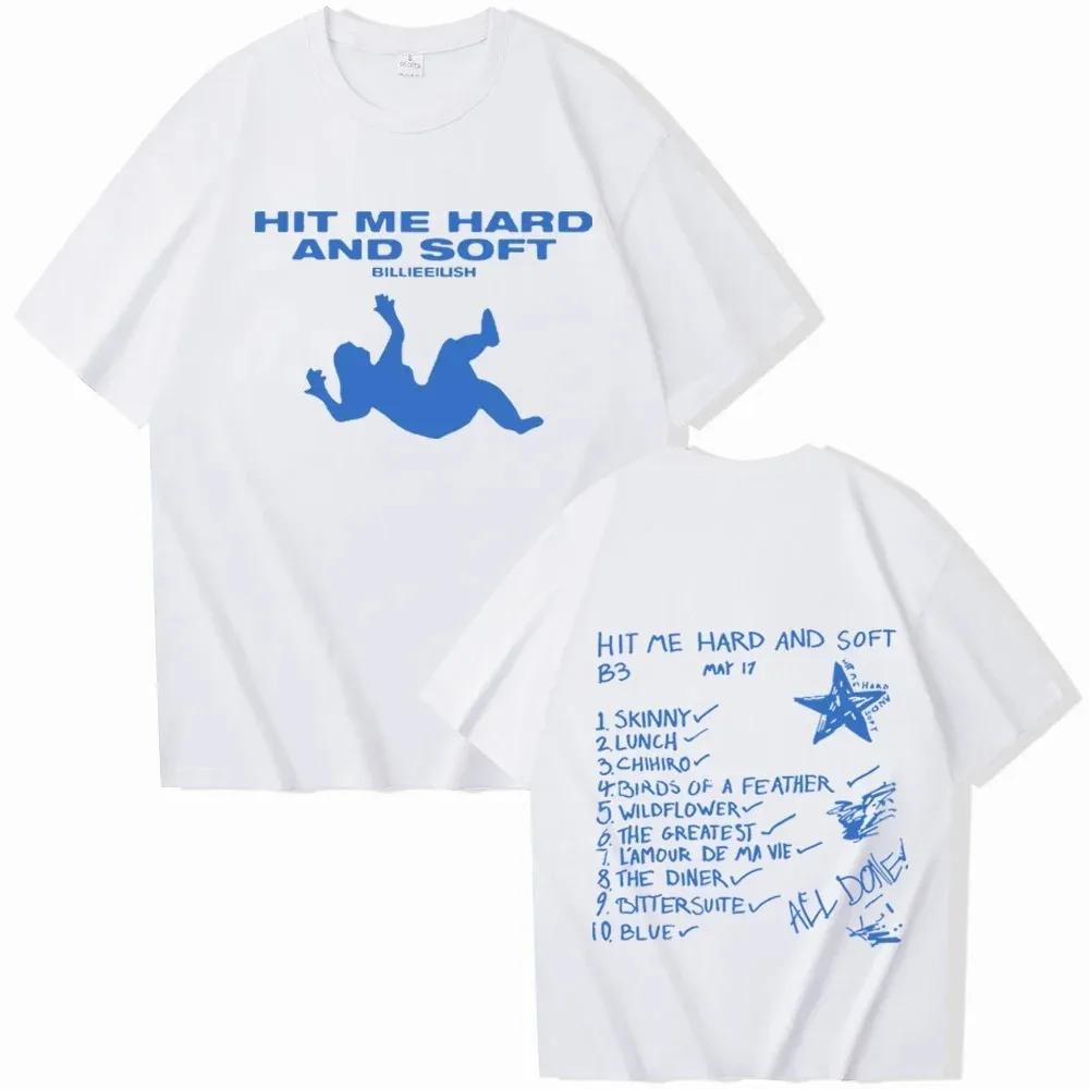 Summer Elements O Collar 100% Cotton T-shirt Billie Hit Me Hard and Soft Printed T-shirt Men's T-shirt Men's Casual Top Clothing