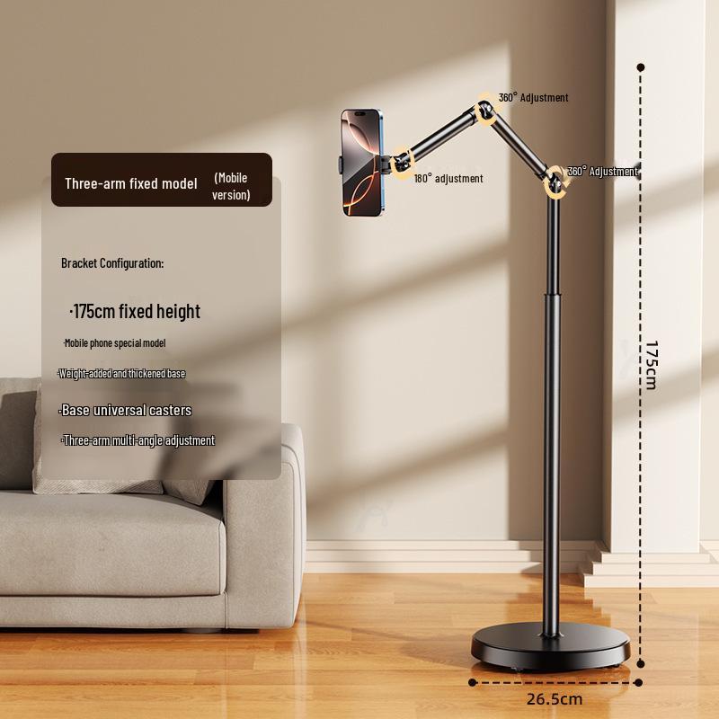 

Universal Telescopic Mobile & Tablet Floor Stand with Rotating Base for Streaming & Binge-Watching