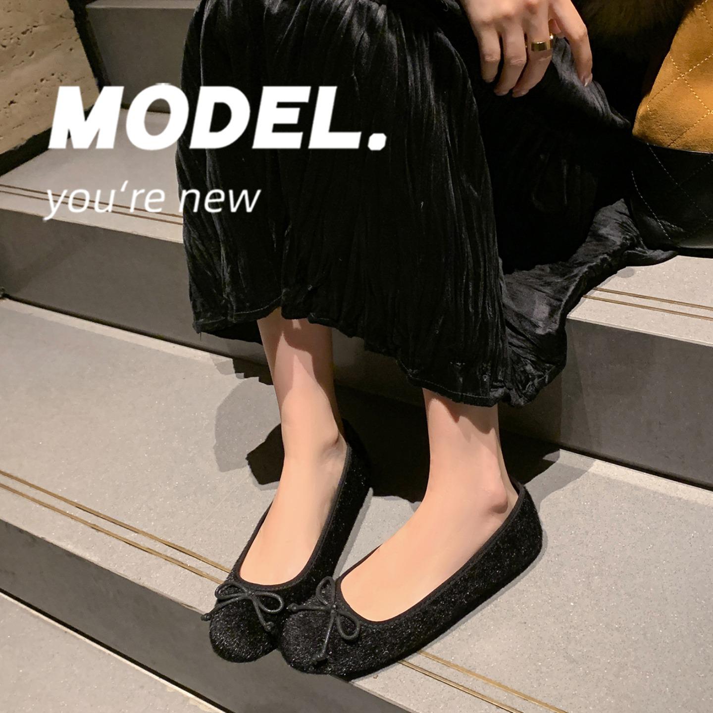 

Женские весенне-осенние туфли-балетки с леопардовым принтом и бантом - Натуральная кожа, конский волос, круглый носок, универсальный стиль 37