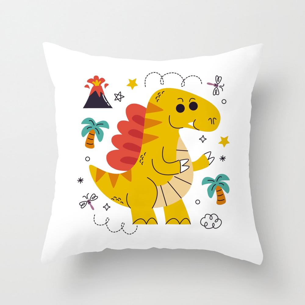 Dinosaur Pillow Case Cushion Cover for Children Room Soft Pillowcase Bedroom Party Decoration Housewarming Birthday Gifts