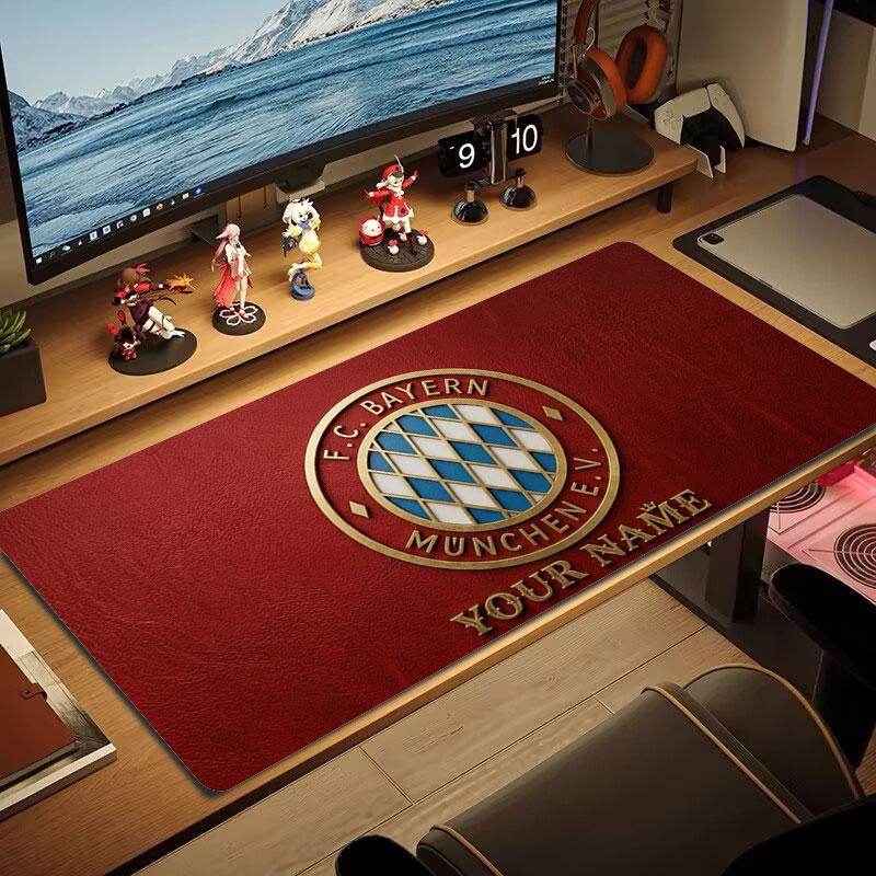 FC Bayern Munchen Custom Name Large Size Mouse Pad Large Gaming Table Cushion Non-slip Laptop Tablet Big Mousepad XXL Mat Mini PC Playmat With Lock ed