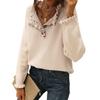 Women S Casual Long Sleeve Pullover Knit Sweater Button Edge Basic Top