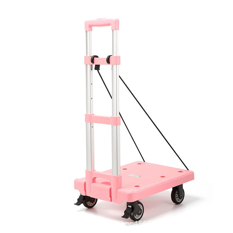 Portable Aluminum Folding Hand Cart with Universal Wheels for Shopping and Home Use