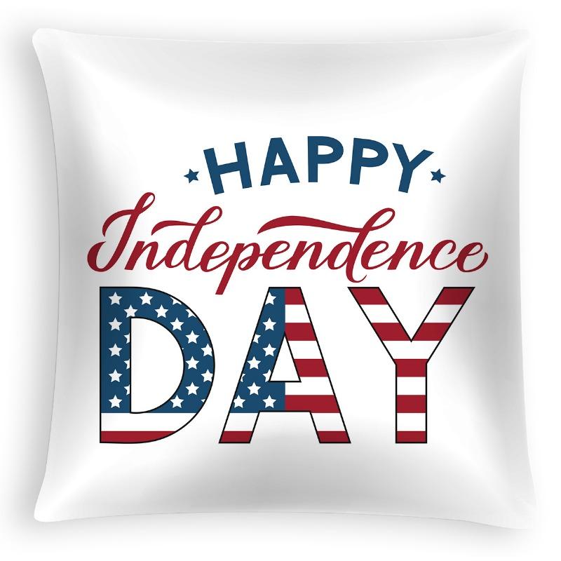 

Новая наволочка ко Дню независимости США, Американская наволочка из бархата «персиковая кожа» с принтом, Наволочка для диванной подушки 45 * 45CM (excluding pillow core)