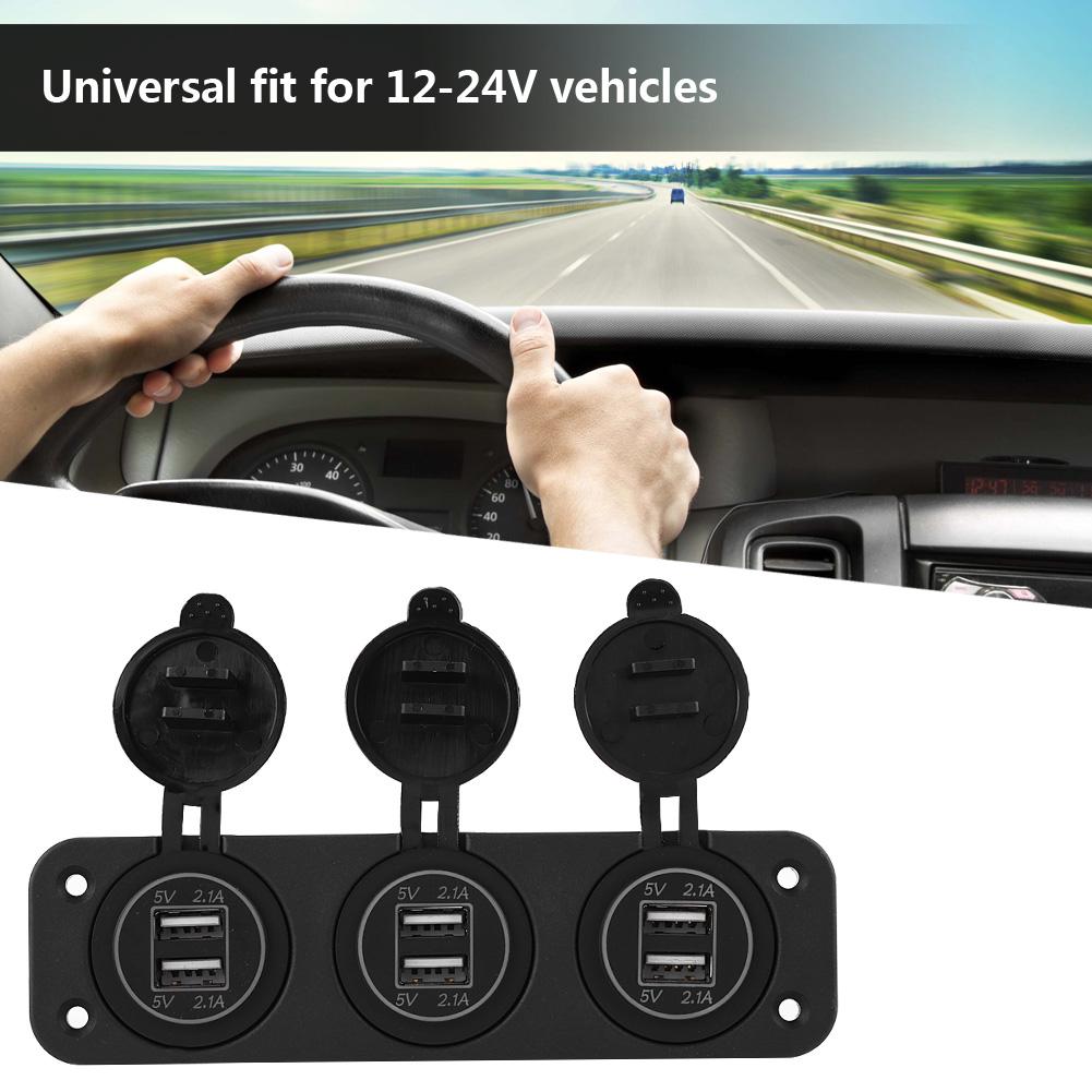 12V Cigarette Lighter Power Socket Adapter 4.2A Dual USB Charger for Car RV Yacht Bus