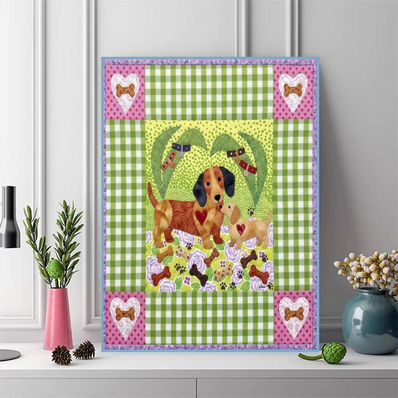 Cute Dog Patchwork 100% Round Full Drill 5D DIY Diamond Painting Embroidery Cross Stitch Rhinestone Décor