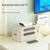 Golden Cat WiFi Router Storage Box and TV Set-Top Shelf with Wire Organizer