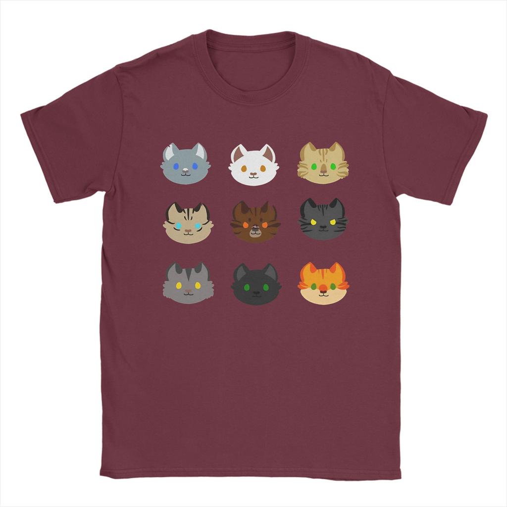 Donnerclan T-Shirt Unisex Samurai Katze Vintage Reines Baumwoll-T-Shirt Rundhals Kurzarm T-Shirt Übergröße Kleidung