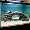 Turtle Tank Decoration Basking Platform, Rock Look Resin Baby Tortoise Climbing Ramp, Solid Platform Arched Reptiles Dock Resting Terrace for