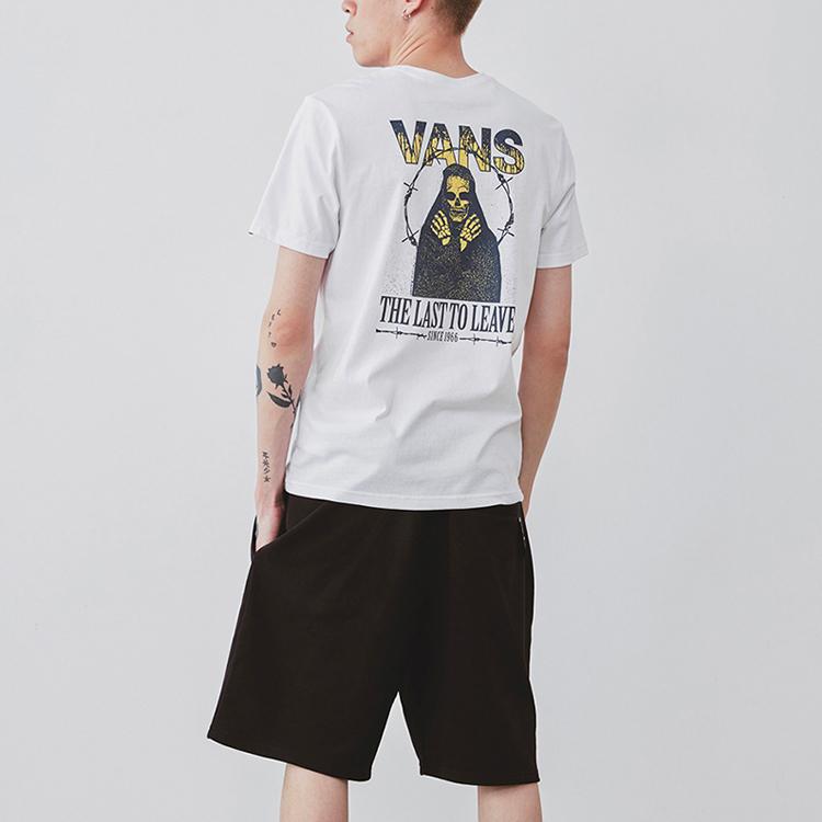 Vans Back Print Personality Short Sleeve T-Shirt Unisex Tops White VN0A4P5AWHT