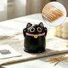Black Fortune Cat Toothpick Holder Large Capacity Dust-Proof Covered Toothpick Storage Box Kitchen Toothpick Dispenser Container with Lid