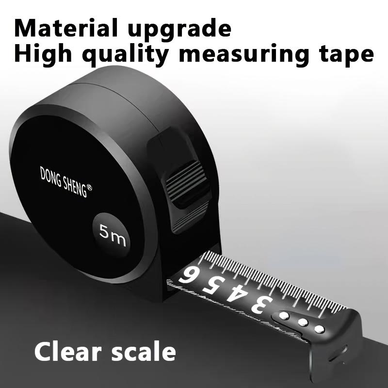 1pc Tape Measure Black Matte High Precision Durable Waterproof Frosted Finish, Locking Feature Thickened Shell,Heavy-Duty Precision Measuring Tool