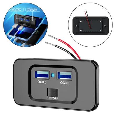 Duální USB nabíječka do auta s montáží do panelu pro rychlé nabíjení 12V/24V vozidel