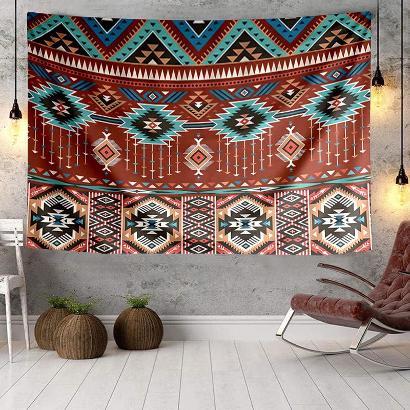 Native American Muster Wandteppich, Einzigartiges Design Wandteppich, Wanddekoration für Schlafzimmer, Wohnzimmer, Spielzimmer, Herzliche Fan-Feiertagsgeschenke