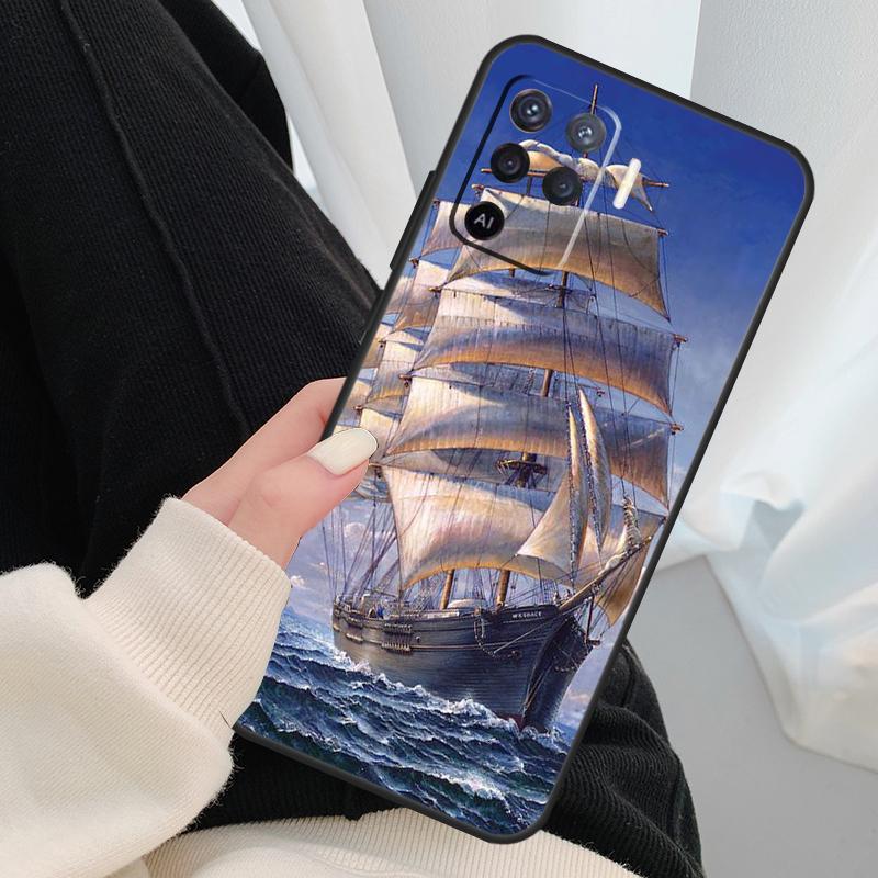 Sailing Pirate Ship Boat Case For Oppo A40 A60 A80 A5 Pro A15 A16 A17 A57 A77 A94 A74 A54 A76 A96 A18 A38 A58 A78 A98