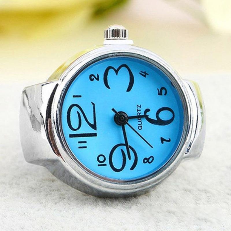 Ring Watches Unisex Lady Girl Steel Round Elastic Quartz Finger Ring Watches Couple Accessories