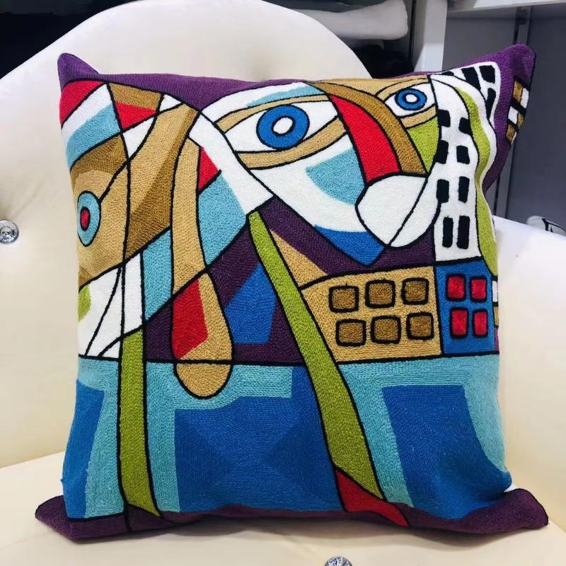 High Quality Picasso Abstract Cotton Pillow Cover Canvas Single-Sided Sofa Embroidery Cushion Cover For Living Room Home Decor