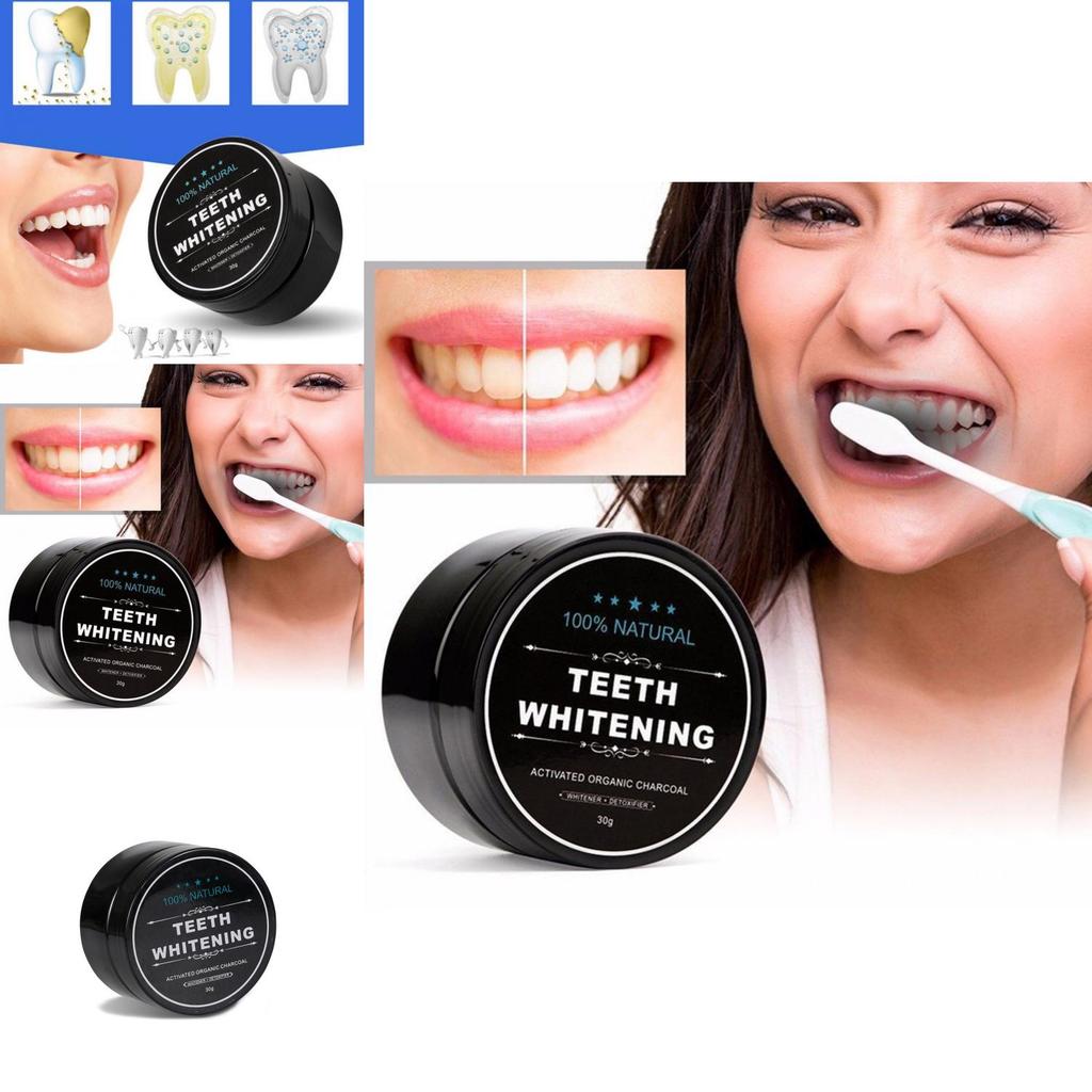 Koltänder Aktiverat Vitt Pulver Ekologiskt Kokosnöt Karbon Coco Nytt 30g