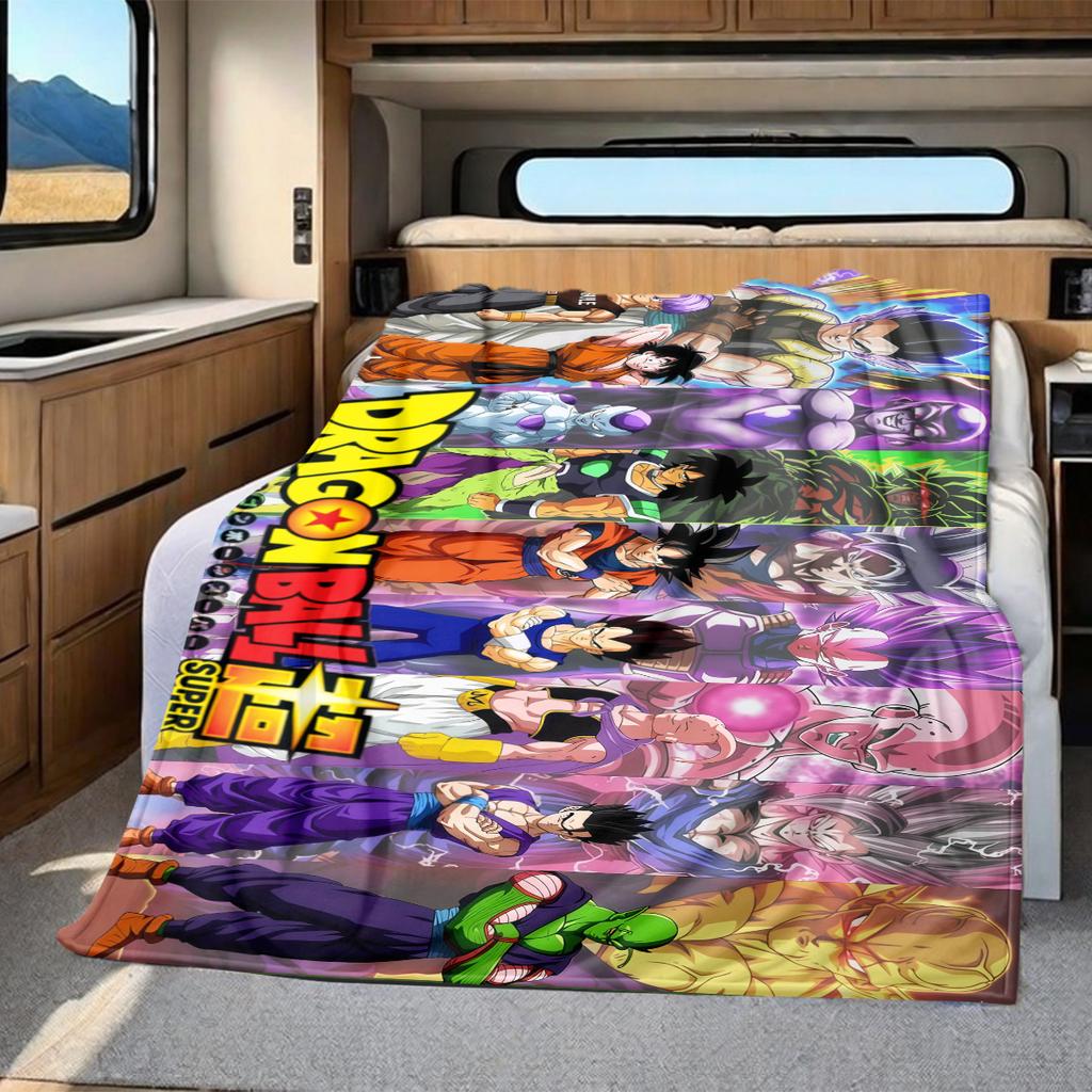 1 Stück DRAGON BALL Aufdruck Flanelldecke, Hohe Qualität für alle Jahreszeiten, Heimdekoration, Wärme und Komfort, Perfekt für Weihnachtsgeschenke