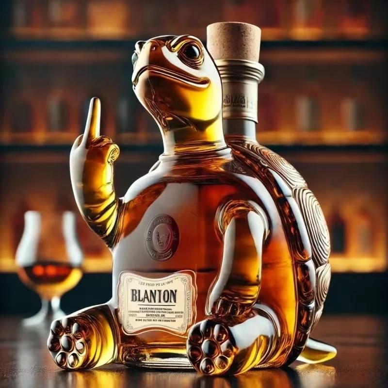 Funny French Bulldog Whiskey Bottle, Humor Novelty Decanter, Creative Gift, 250ml Clear Glass