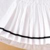 Girls' Fashionable White Outfit - Summer Children's Princess Short-sleeved T-shirt + Short Skirt Set