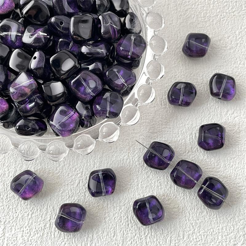 20Pcs  Irregular Square Shape  Glass Loose Beads Charms For Jewelry Making Diy Bracelet Earrings Accessories