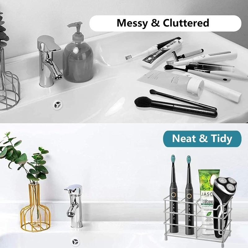 1PC Bathroom Toothbrush Holder Iron Toothpaste Holder Stand Bathroom Accessories Organizer Bathroom Supplies Household Goods
