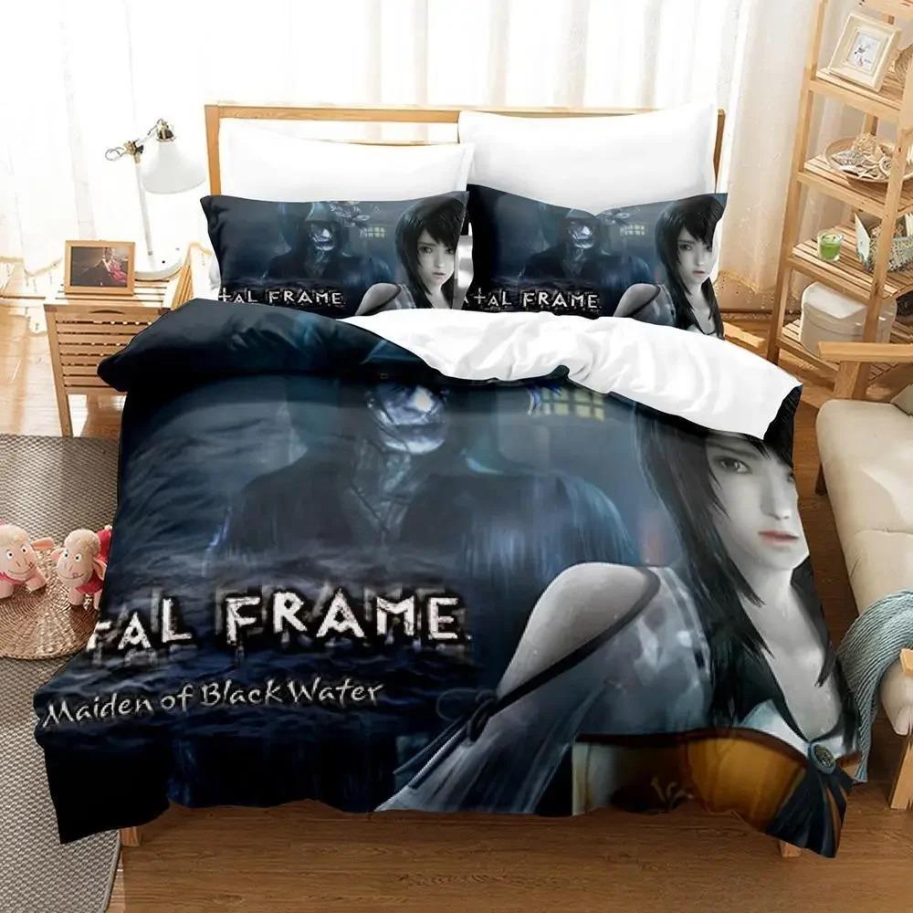 FATAL FRAME Bedding Set Single Twin Full Queen King Size Bed Set Adult Kid Bedroom Duvet Cover Sets Game Anime Bed Sheet Set