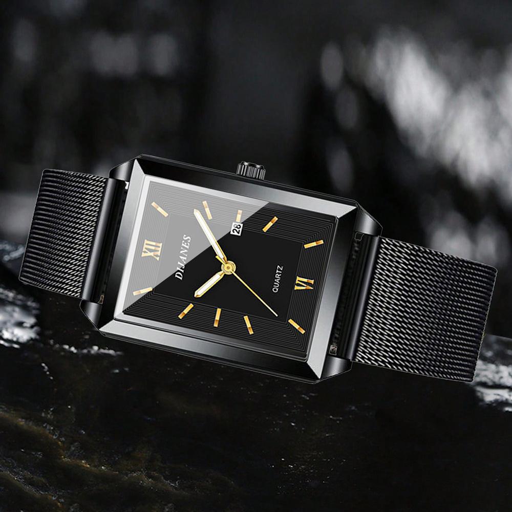 4pcs/set Fashion Men's Quartz Watch & Necklace Bracelet Set -Men's Necklaces Ring, Men's Bracelets Business Watch | Elegant Watch for Men