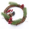 Natural Wreath 25/30cm Diameter Retro Christmas Rattan Wreath Rings Braided Wreath DIY Hand-Woven Grapevine Vines Wreaths Crafts