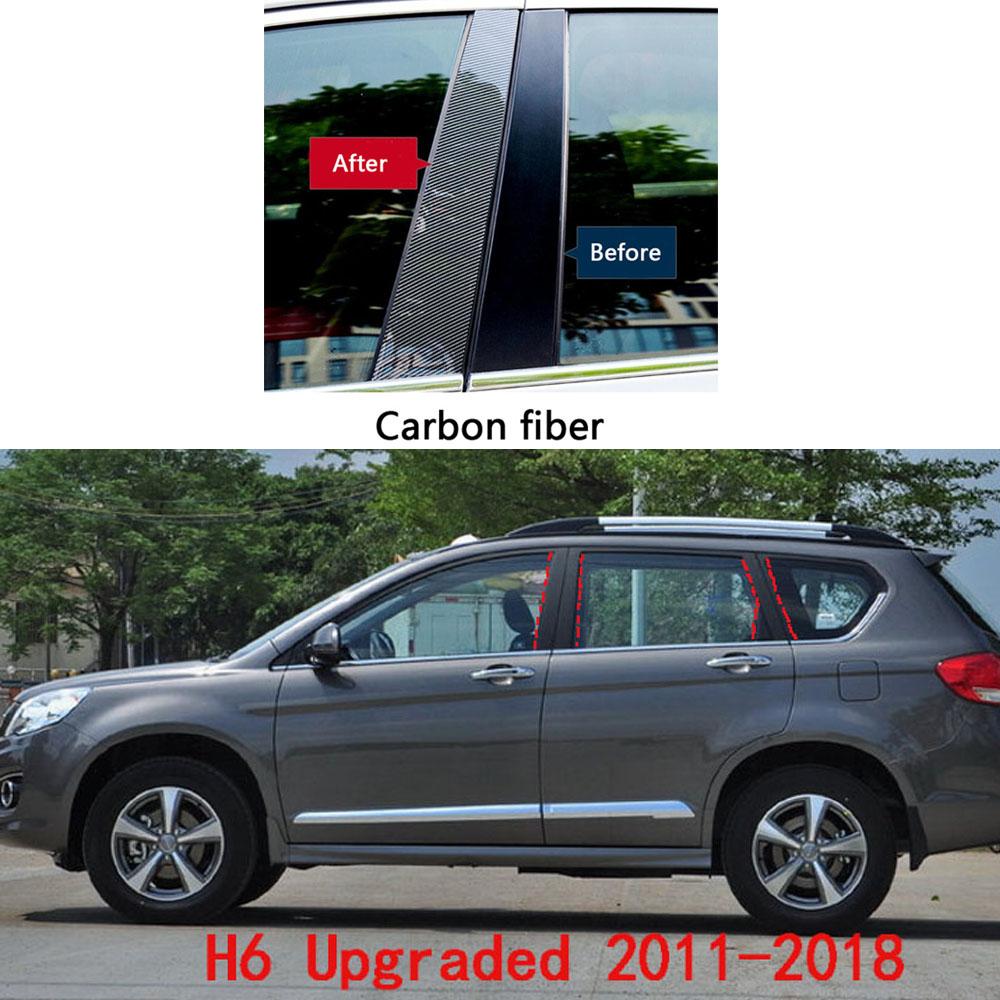 Car TPU/Glossy Mirror Pillar Post Cover Great Wall HAVAL H6 2011 2012 2013- Door Trim Window Molding Sticker Accessories
