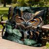 1pc Owl Print Throw Blanket Polyester Fiber, Lightweight Flannel, Soft & Warm, All Season Use for Outdoor, Camping