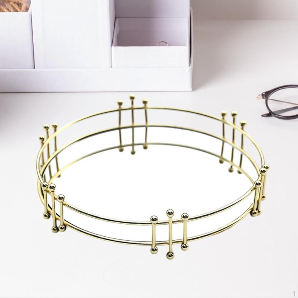Decorative Mirror Tray Gold Vanity Bathroom Tray,Makeup Organizer,Serving for Cafes