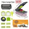14/16 Piece Set, Ultimate Multifunctional Vegetable and Fruit Chopper - Easy To Slice, Grind, Peel, and Chop