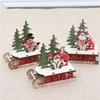 Christmas Decorations Wooden DIY Sleigh Skiing Cartoon Santa Desktop Ornament Children's Gift Small Gift
