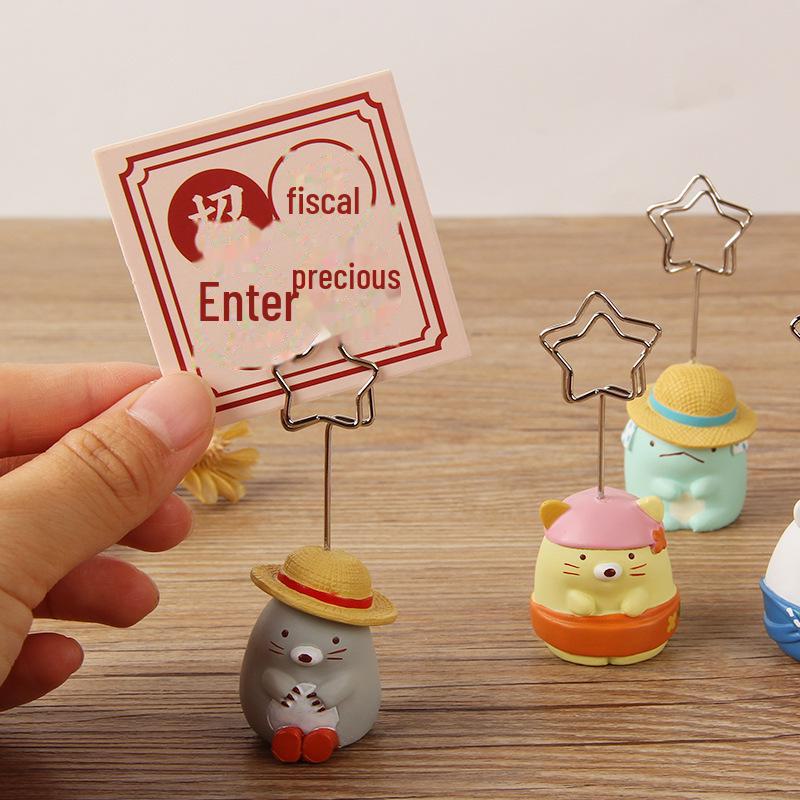 Urocze zwierzęce żywiczne wiadomości i klipsy do zdjęć ozdoby na biurko, 4 style