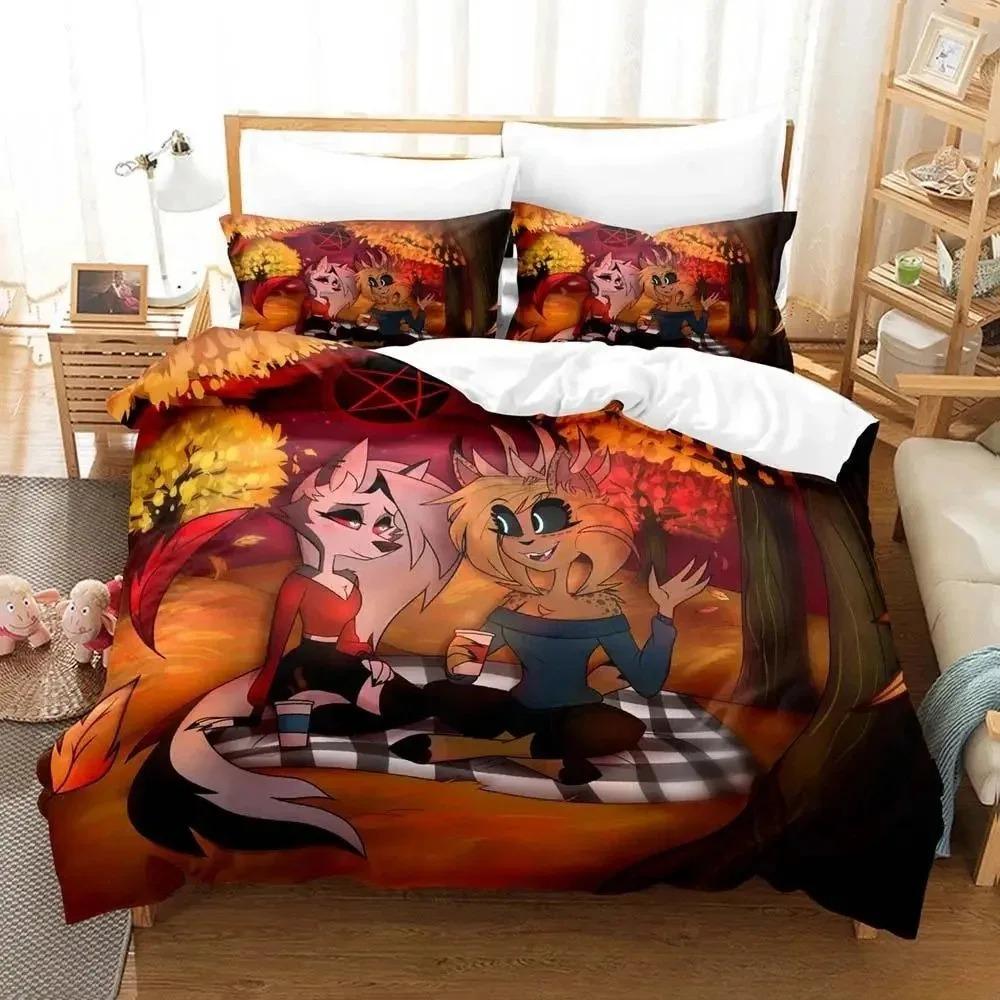 Fashion 3D Print Anime Loona Boss Bedding Set Cartoon Anime Three-Piece Set Adult Kid Bedroom Duvet Cover Sets Home Textiles