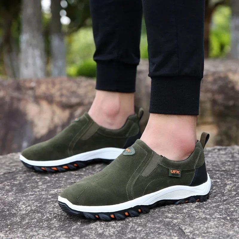 Outdoor Hiking Camping Casual Men's Shoes Spring and Autumn Sports and Leisure Shoes Round Toe Shallow Mouth Men's Single