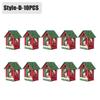 20PCS Christmas Decorations Creative DIY Assembled Cabin Painted Luminous House Christmas Tree Hanging Christmas Hut Ornaments