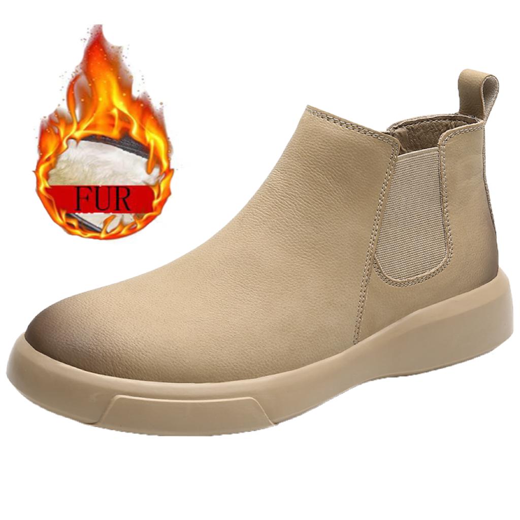 

Мужские кожаные ботинки челси, брендовые дизайнерские итальянские классические ботинки, модные повседневные теплые, нескользящие, прочные плюшевые деловые ботильоны 47