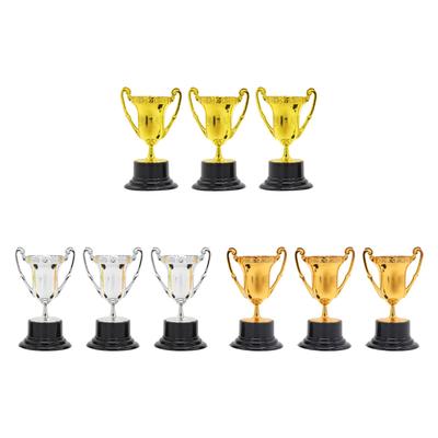 3x Kids Mini Trophies Mini Award Trophy Cups, Decorative Ornaments for Sports Tournament
